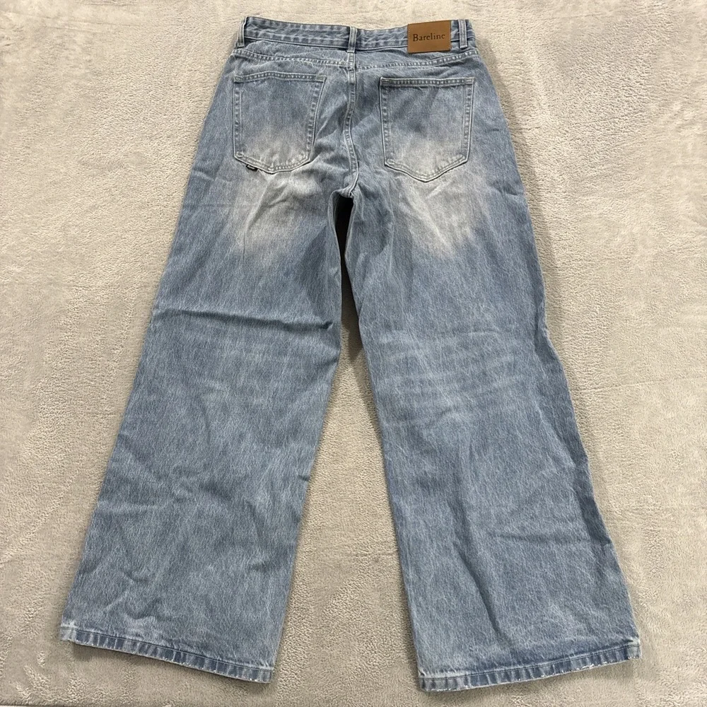 NWT Bareline Wide Leg Jeans Men 32 Blue High Rise Blue Baggy Y2K Streetwear Skat
